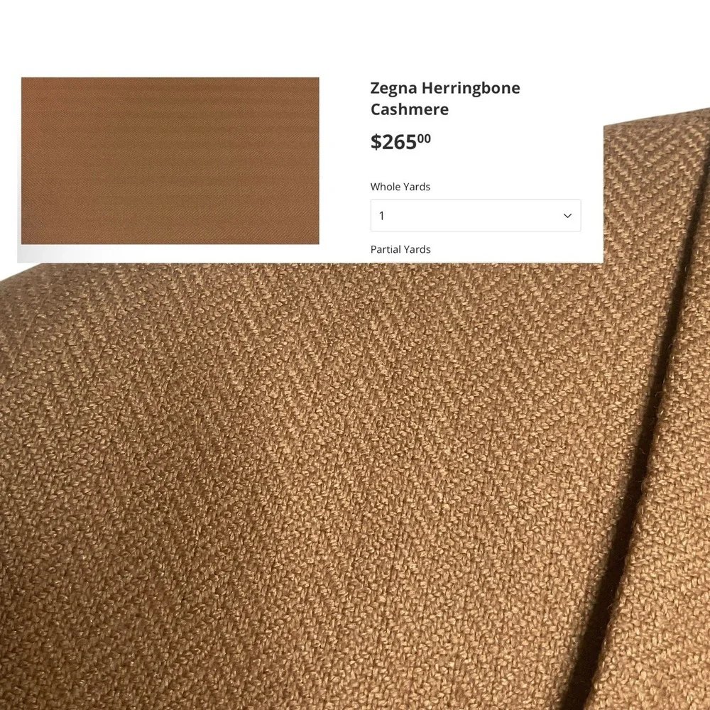 Canali Cedrics Coat Mens 54L ‎ Tan/Light Brown Herringbone Cashmere Silk Blazer